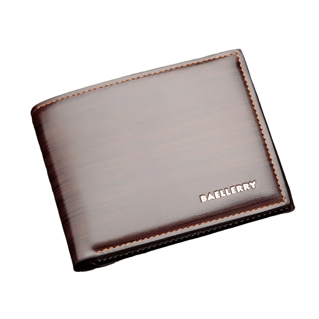 Gentlemen Luxury Wood Grain PU Smart Wallet