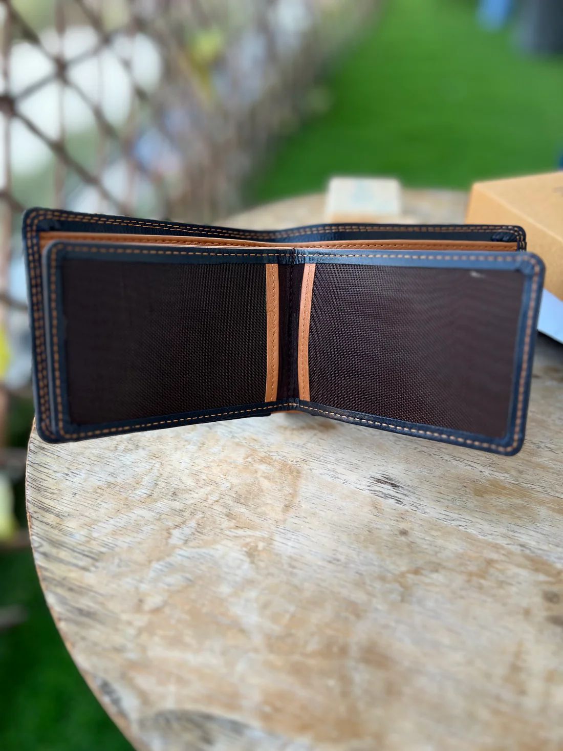 Royal Contrast Double Stitch Wallet