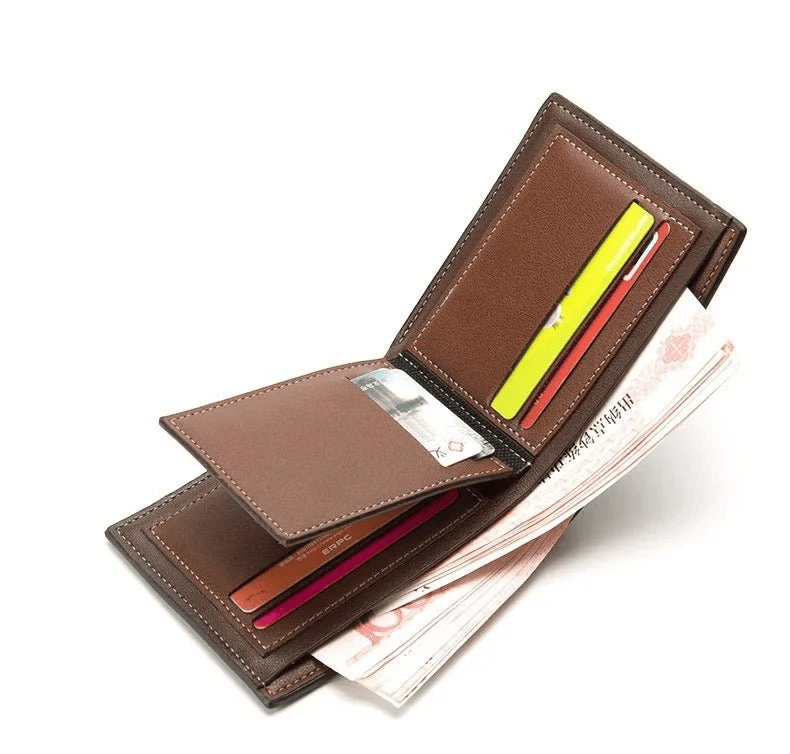 Gentlemen Luxury Wood Grain PU Smart Wallet