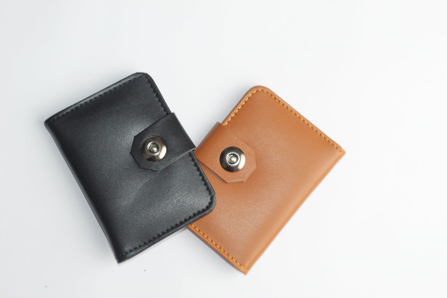 Pure Synthetic Wallet With Magnetic Button Lock